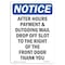 Signmission OSHA Notice, 7" Height, After Hours Payment & Outgoing Sign, 7" X 5", Portrait OS-NS-D-57-V-10070 - alternate 1